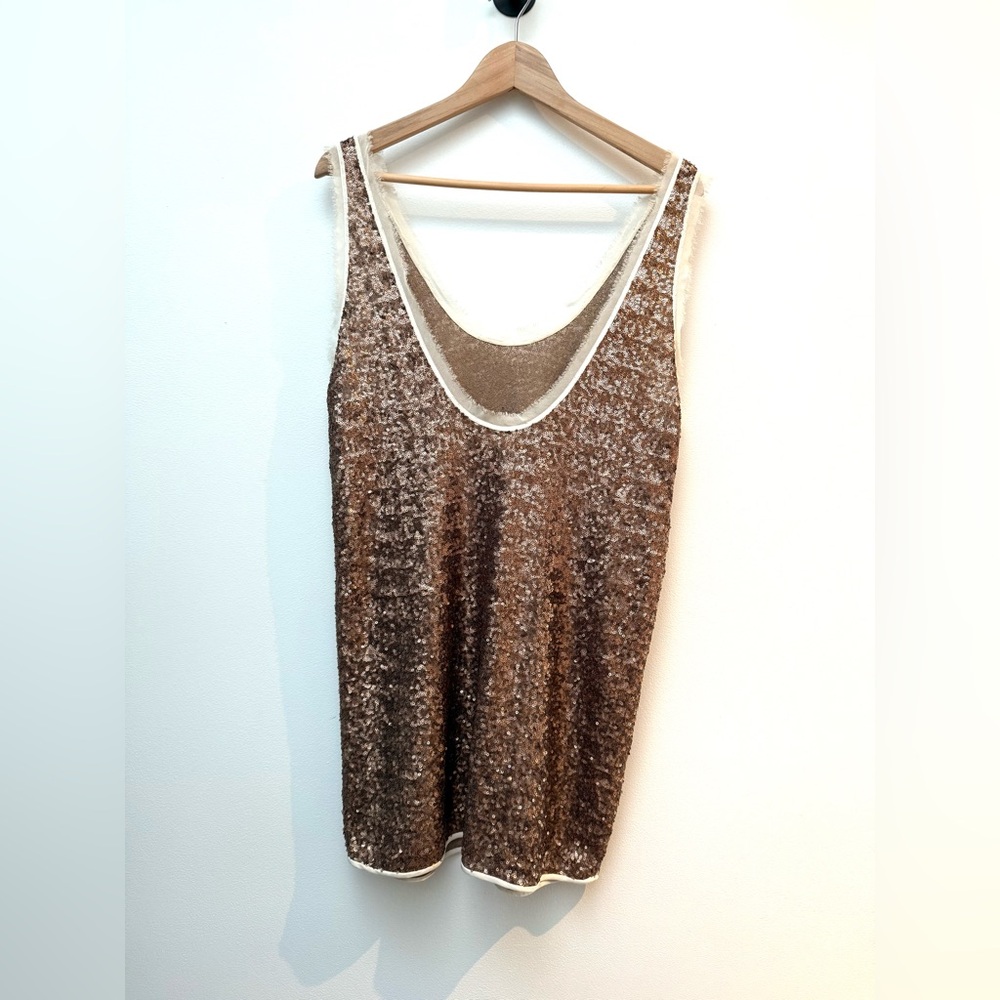 Aritzia Wilfred BARBIZON Mini Sequin Dress in Birch Mix M - Picture 3 of 7